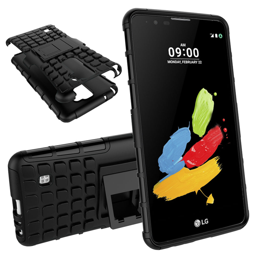 Heavy Duty Dual Layer Shockproof Silicone Phone Protective Case TPU Hybrid Kickstand Cover  for LG stylus2