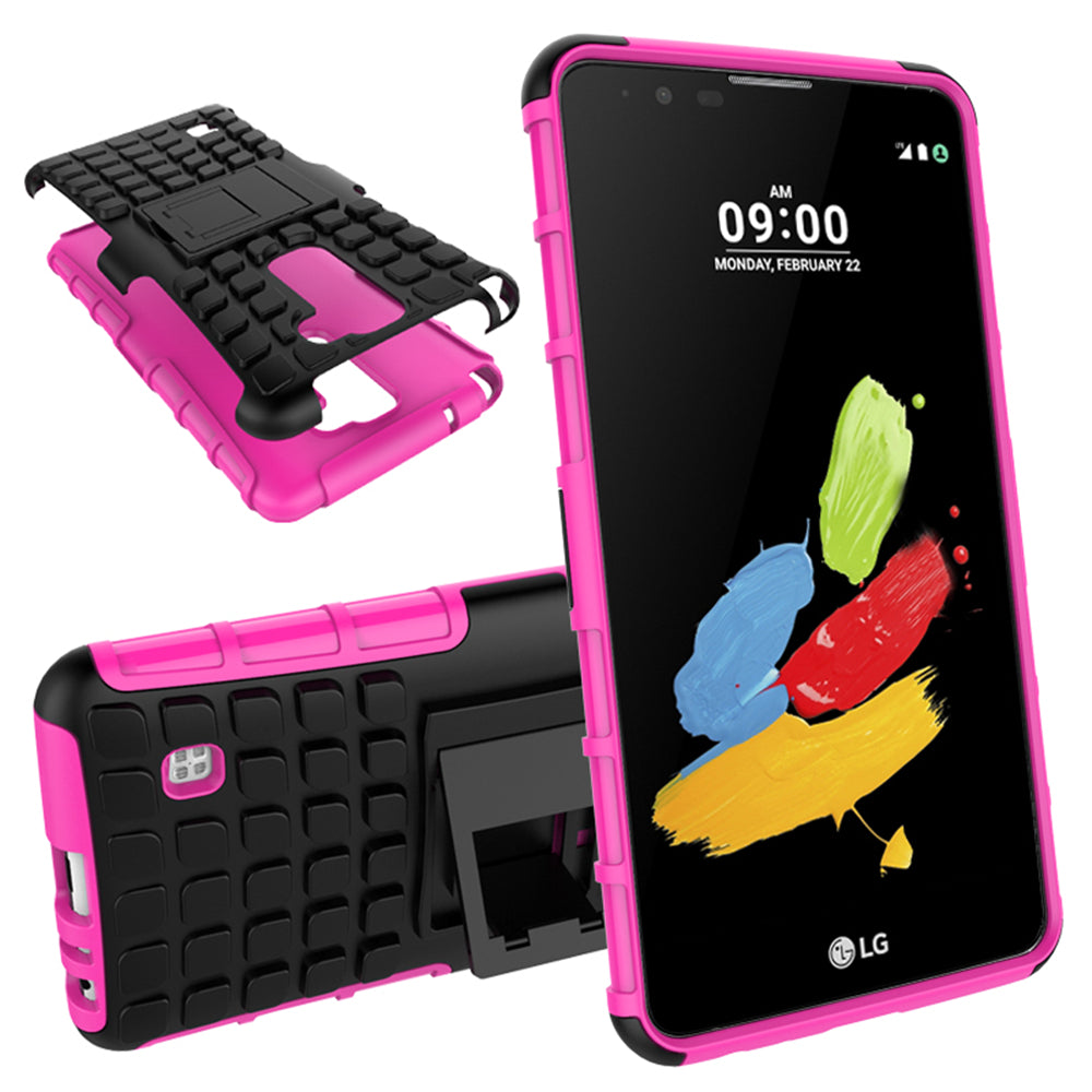 Heavy Duty Dual Layer Shockproof Silicone Phone Protective Case TPU Hybrid Kickstand Cover  for LG stylus2
