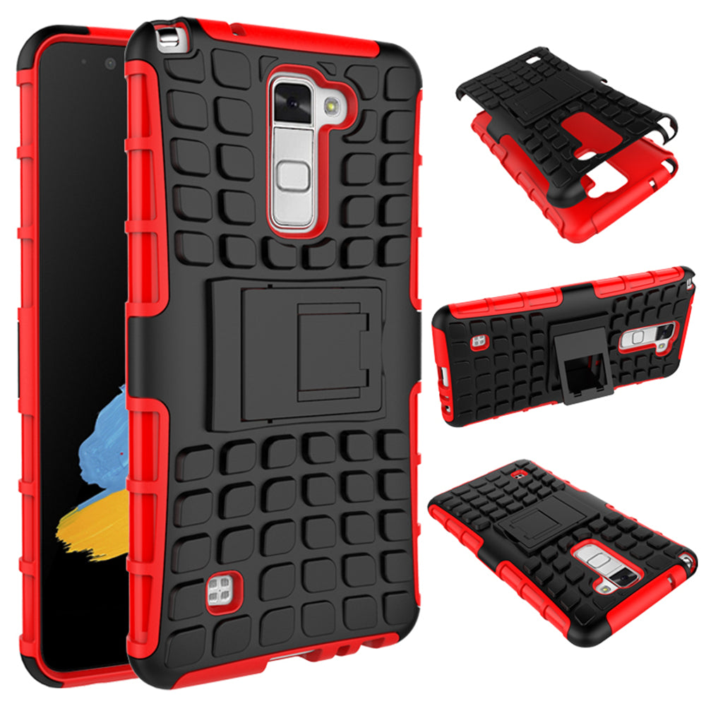 Heavy Duty Dual Layer Shockproof Silicone Phone Protective Case TPU Hybrid Kickstand Cover  for LG stylus2