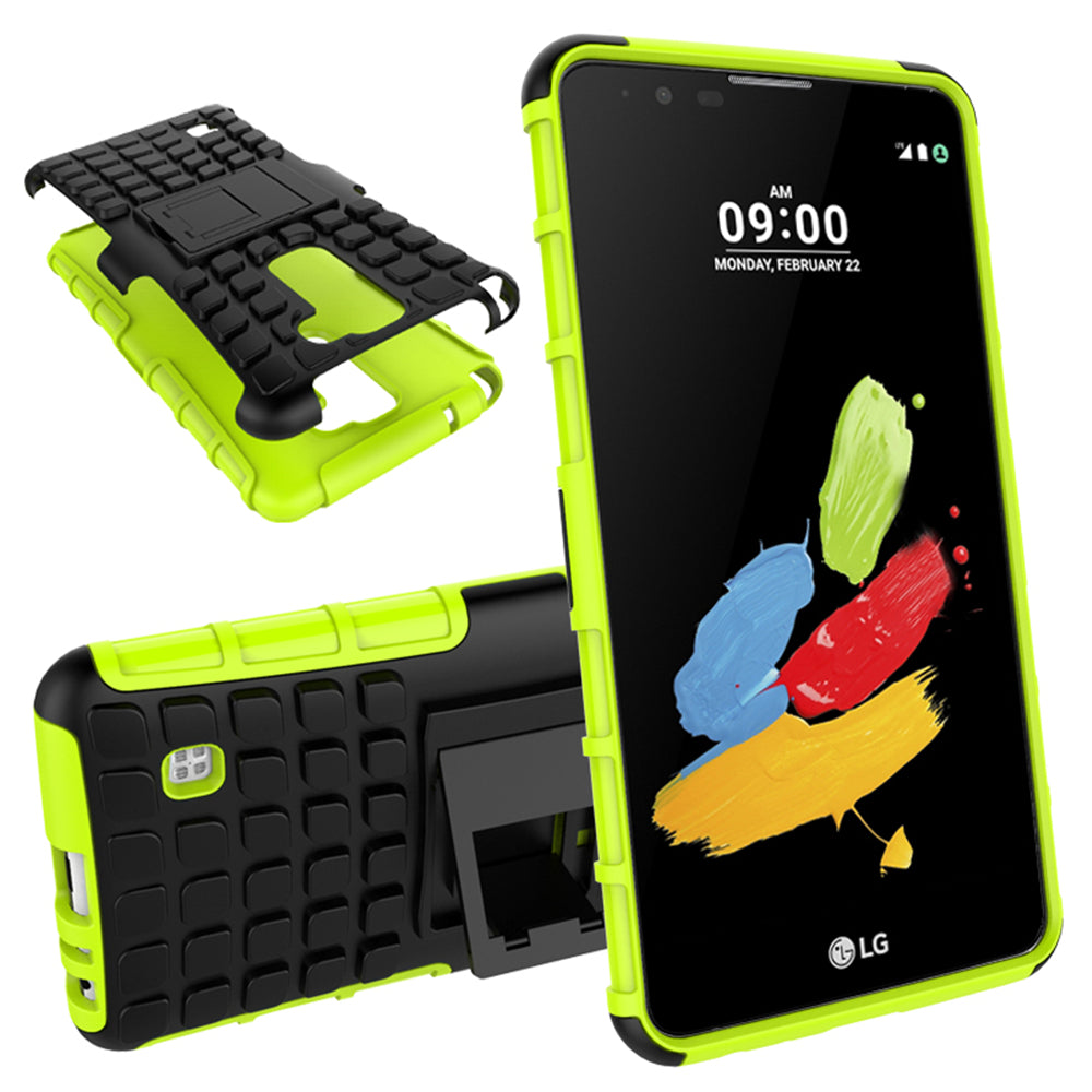 Heavy Duty Dual Layer Shockproof Silicone Phone Protective Case TPU Hybrid Kickstand Cover  for LG stylus2