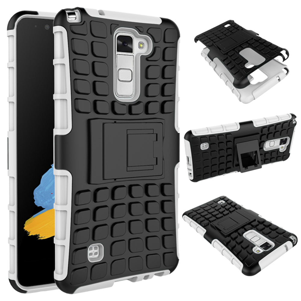 Heavy Duty Dual Layer Shockproof Silicone Phone Protective Case TPU Hybrid Kickstand Cover  for LG stylus2