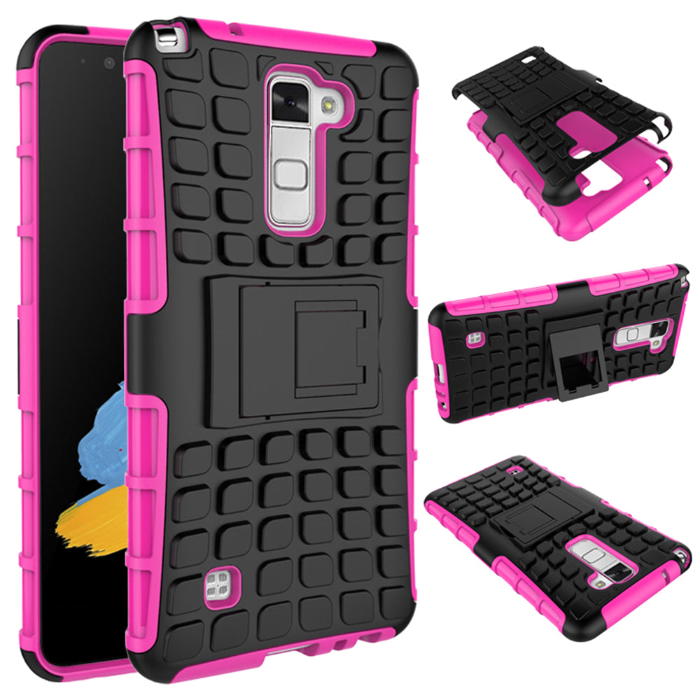 Heavy Duty Dual Layer Shockproof Silicone Phone Protective Case TPU Hybrid Kickstand Cover  for LG stylus2