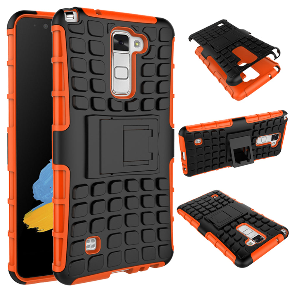 Heavy Duty Dual Layer Shockproof Silicone Phone Protective Case TPU Hybrid Kickstand Cover  for LG stylus2