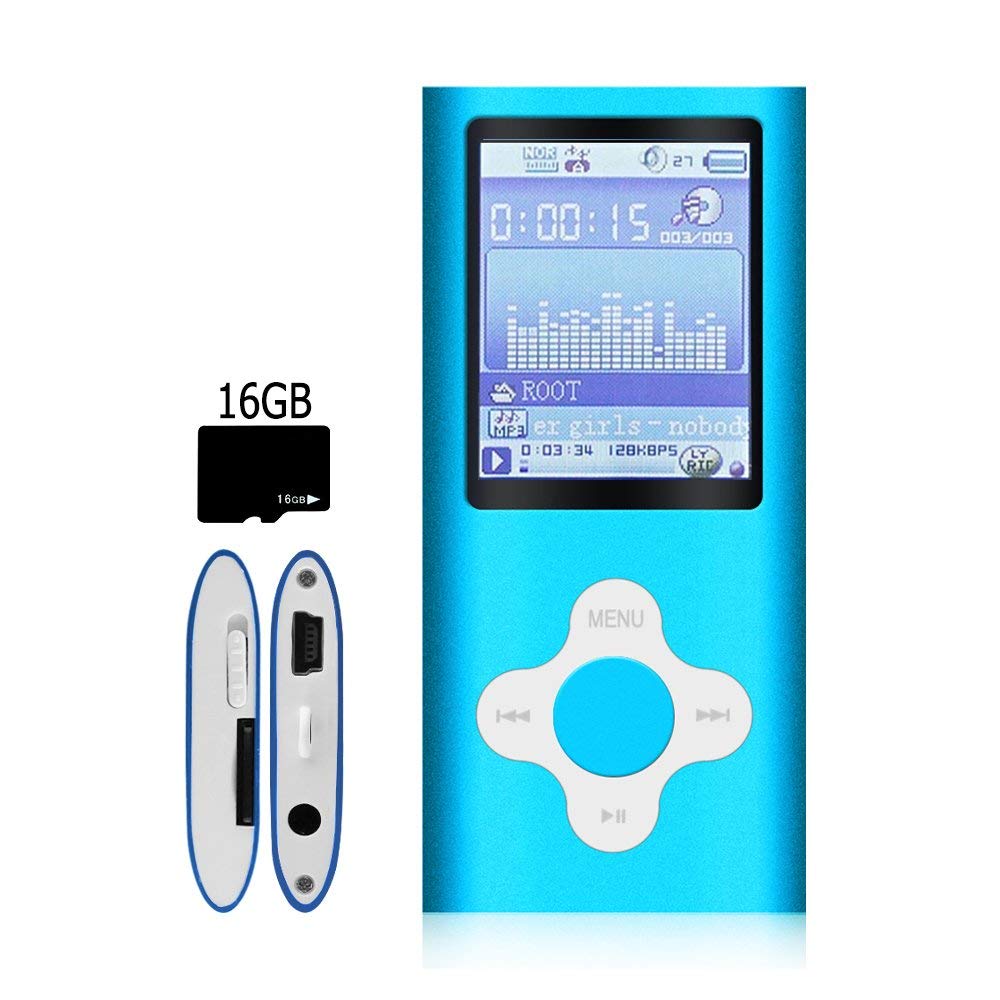 MP3/MP4 Player a 16GB Micro SD Card, Mini USB Port 1.8 LCD, Digital Music Player, Video/Media Player, MP3 Player, MP4 Player, Su