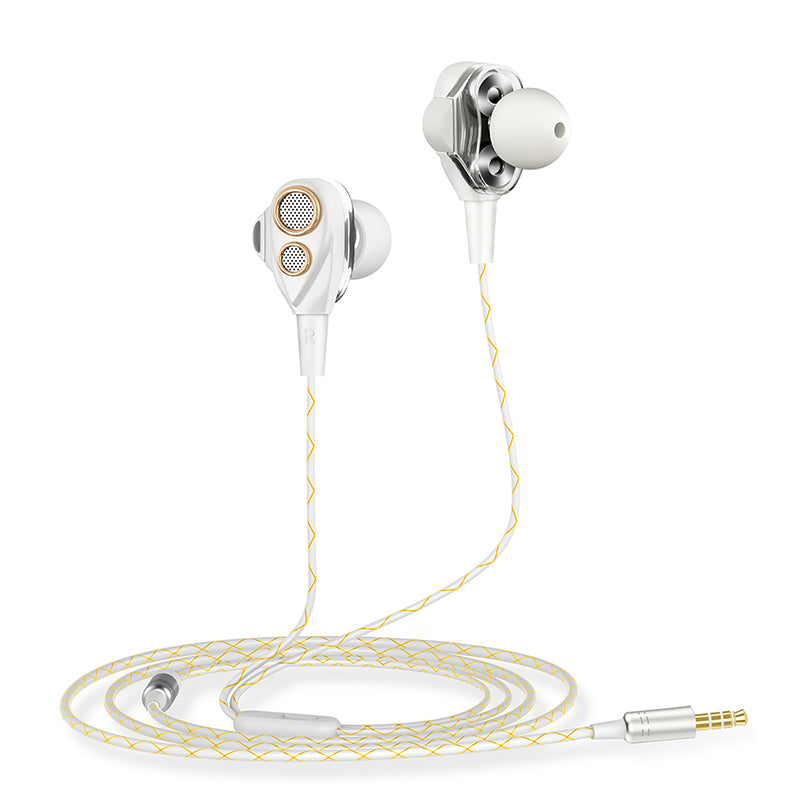 in-Ear Headphones, Fellee Wired Stereo HiFi Earphones Stereo Dual Dynamic Drivers Earbuds with Mic and 3.5mm Jack, Noise Isolati