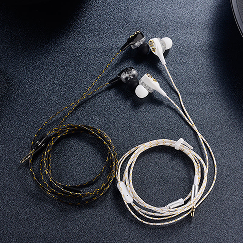 in-Ear Headphones, Fellee Wired Stereo HiFi Earphones Stereo Dual Dynamic Drivers Earbuds with Mic and 3.5mm Jack, Noise Isolati