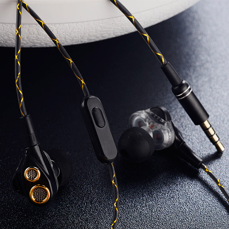 in-Ear Headphones, Fellee Wired Stereo HiFi Earphones Stereo Dual Dynamic Drivers Earbuds with Mic and 3.5mm Jack, Noise Isolati