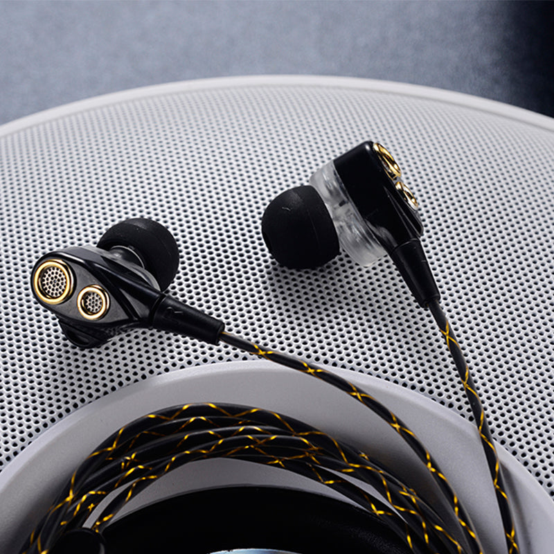 in-Ear Headphones, Fellee Wired Stereo HiFi Earphones Stereo Dual Dynamic Drivers Earbuds with Mic and 3.5mm Jack, Noise Isolati