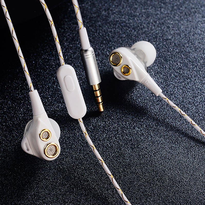 in-Ear Headphones, Fellee Wired Stereo HiFi Earphones Stereo Dual Dynamic Drivers Earbuds with Mic and 3.5mm Jack, Noise Isolati