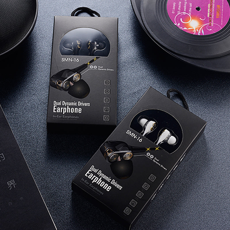 in-Ear Headphones, Fellee Wired Stereo HiFi Earphones Stereo Dual Dynamic Drivers Earbuds with Mic and 3.5mm Jack, Noise Isolati