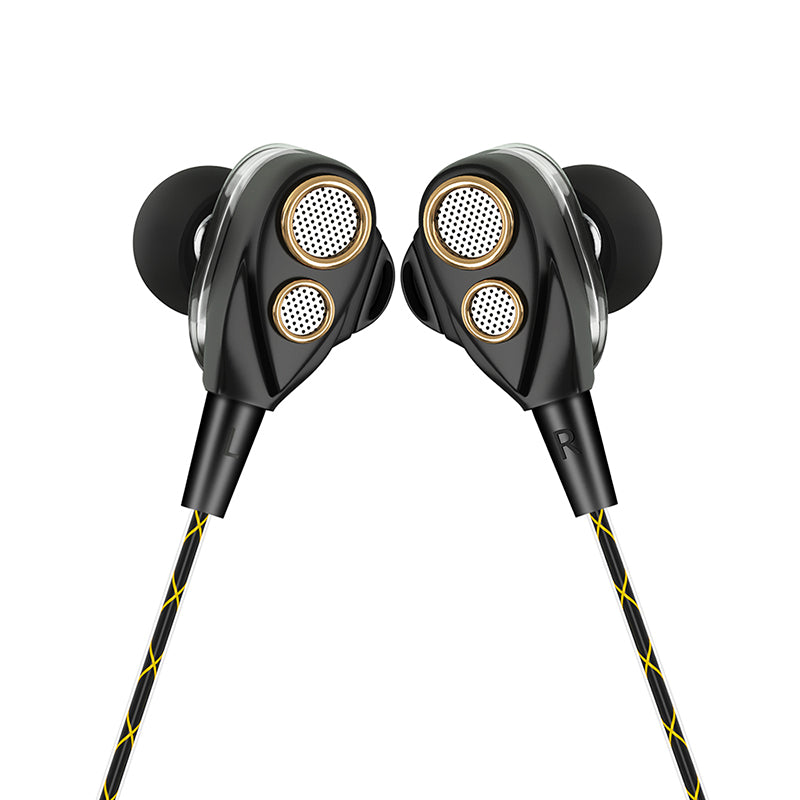 in-Ear Headphones, Fellee Wired Stereo HiFi Earphones Stereo Dual Dynamic Drivers Earbuds with Mic and 3.5mm Jack, Noise Isolati