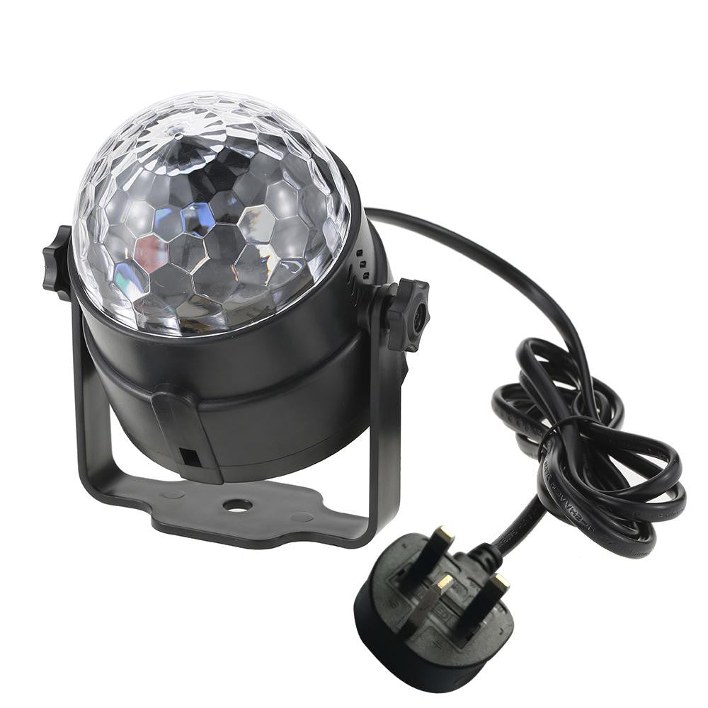 UK Plug Stage Light Auto Sound Activated LED Mini Crystal Magic Rotating Ball Effect for KTV