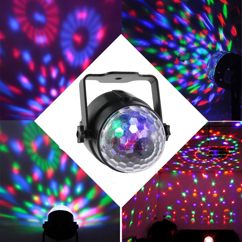 UK Plug Stage Light Auto Sound Activated LED Mini Crystal Magic Rotating Ball Effect for KTV