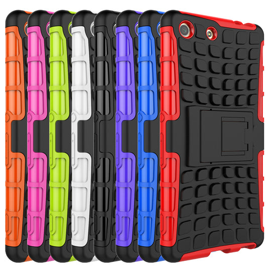 Heavy Duty Dual Layer Shockproof Silicone Phone Protective Case TPU Hybrid Kickstand Cover  for Sony M5