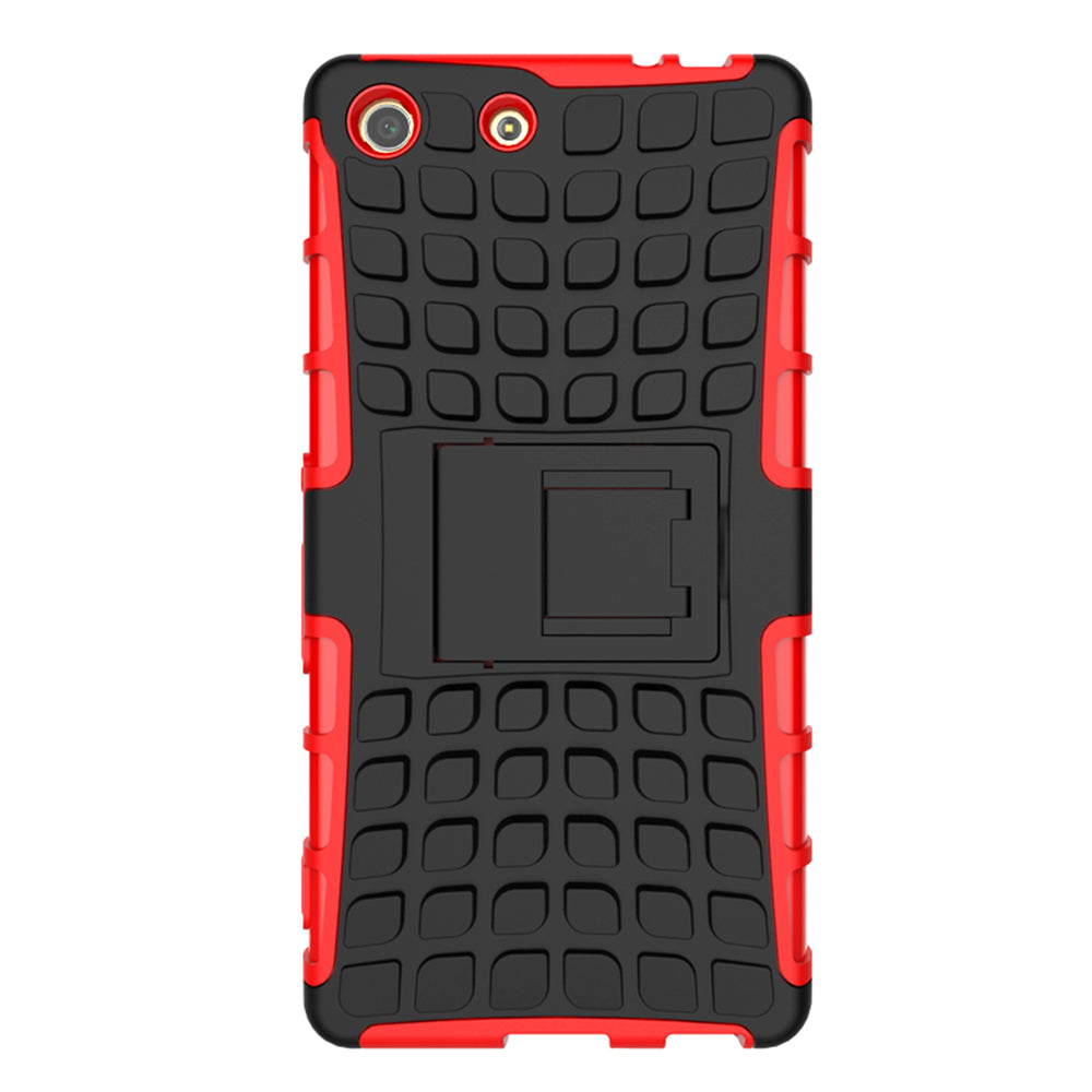 Heavy Duty Dual Layer Shockproof Silicone Phone Protective Case TPU Hybrid Kickstand Cover  for Sony M5