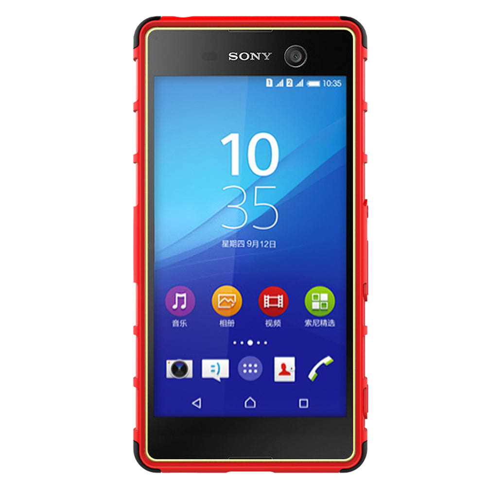 Heavy Duty Dual Layer Shockproof Silicone Phone Protective Case TPU Hybrid Kickstand Cover  for Sony M5