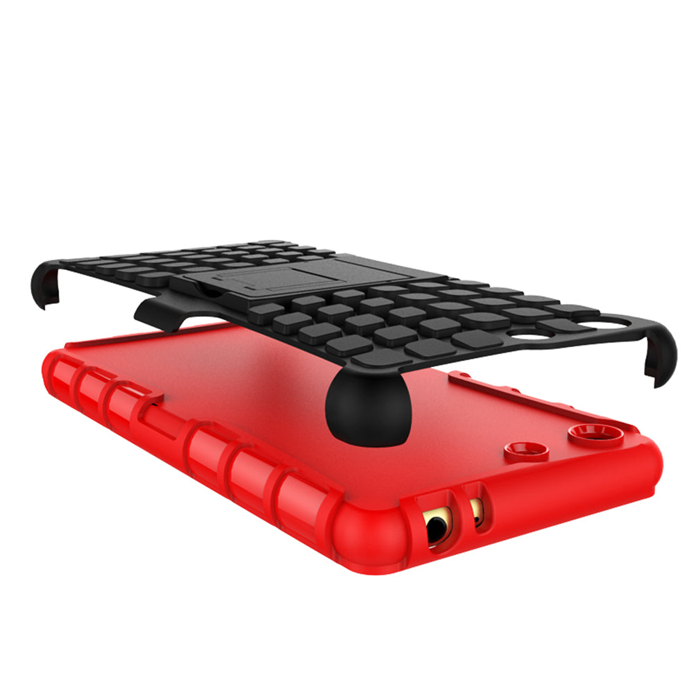 Heavy Duty Dual Layer Shockproof Silicone Phone Protective Case TPU Hybrid Kickstand Cover  for Sony M5