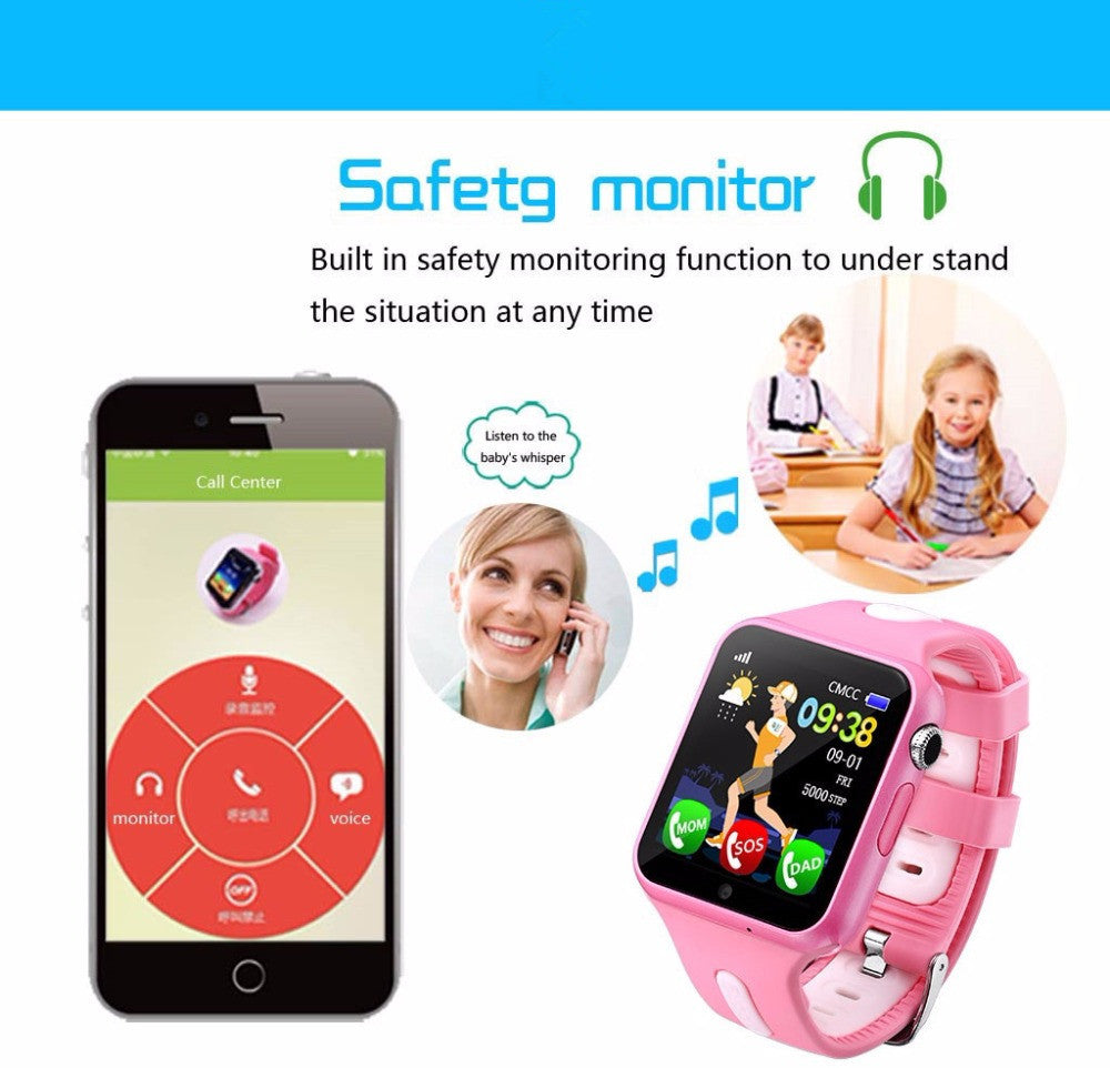 Children Smart Watch Kids Safe Monitor with Camera Support SIM /TF Dial Call Positioning Tracker for Andiord Phone