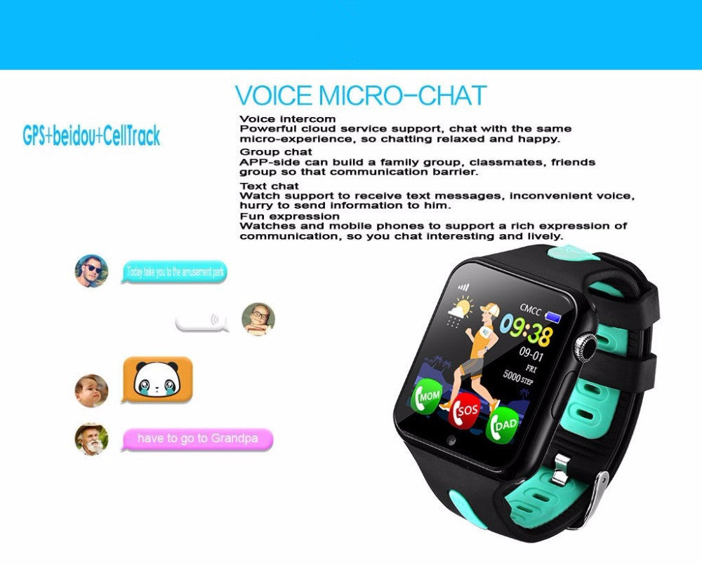 Children Smart Watch Kids Safe Monitor with Camera Support SIM /TF Dial Call Positioning Tracker for Andiord Phone