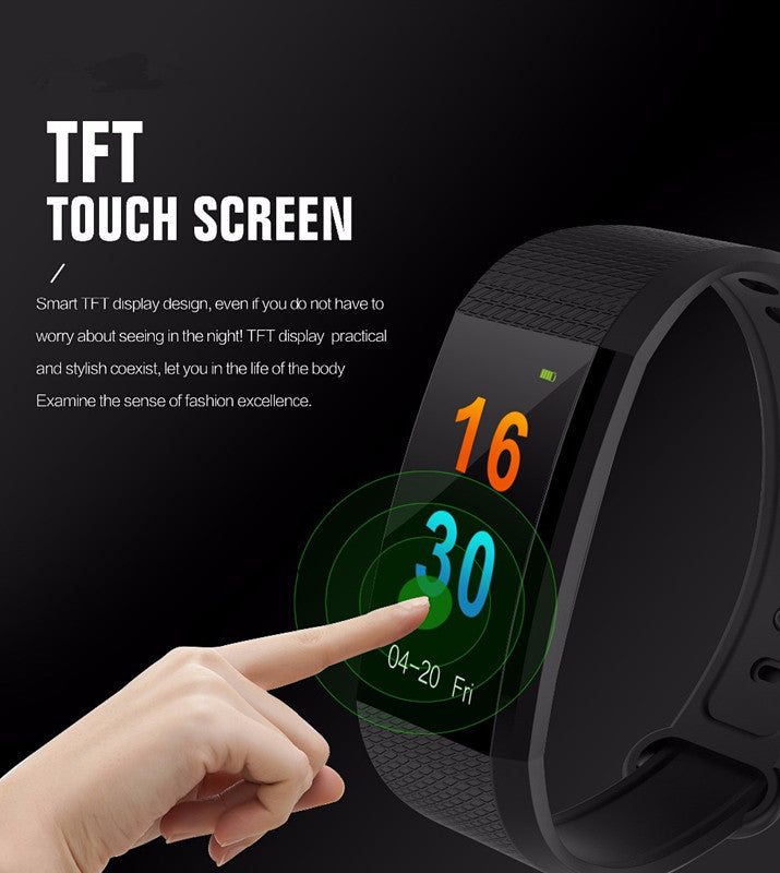 IP68 Waterproof Smart Bracelet Sport Heart Blood Pressure Monitor Fitness Calorie Sleep Tracker Call/SMS Reminder