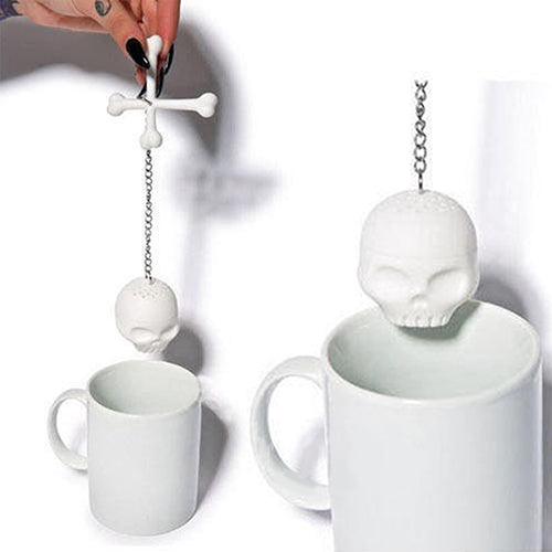 Creative Tea Bones Skull Infuser Loose Leaf Leaves Lazybone Silicone Strainer