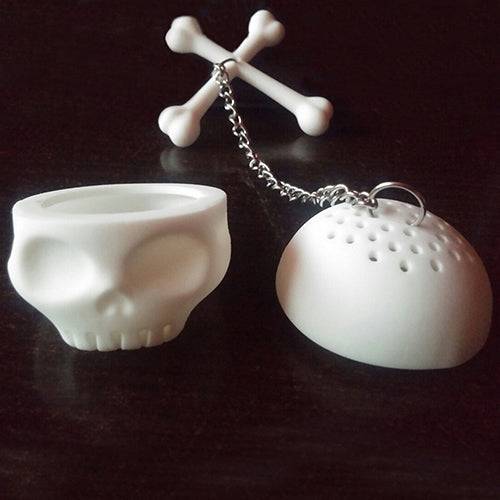 Creative Tea Bones Skull Infuser Loose Leaf Leaves Lazybone Silicone Strainer