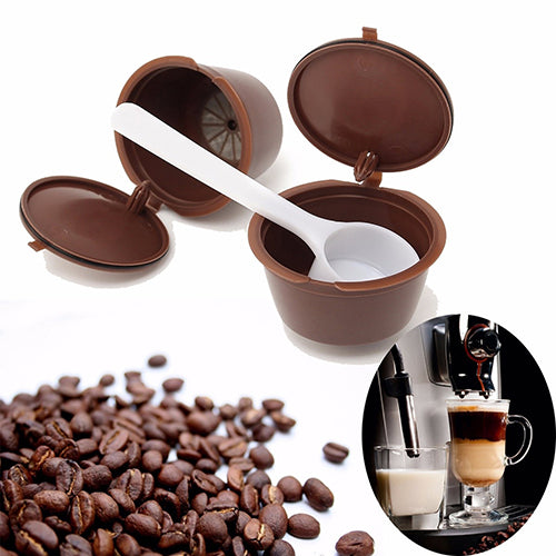 2 x Refillable Coffee Capsules for Reusable Brewers Refill Cup Filter Mesh Holder