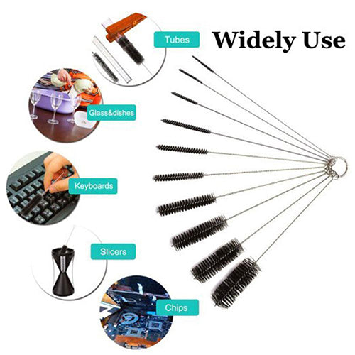 10 Pcs Nylon Bottle Tube Nozzle Brushes Cleaning Brush Kitchen Cleaner Set