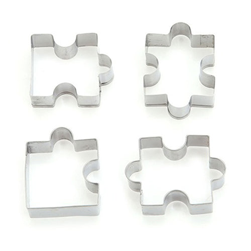 4Pcs/Set Stainless Steel Cookie Puzzle Shape Cookie Cutter Set DIY Biscuit Molds