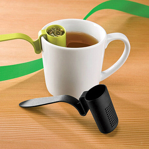 1pc Tea Strainer Herbal Spice Infuser Filter Clip-On Teaspoon Shape Colander