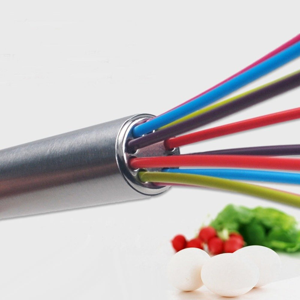 Stainless Steel Handle Silicone Balloon Wire Egg Beater Whisk Mixer Kitchen Tool
