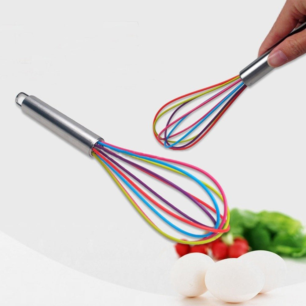 Stainless Steel Handle Silicone Balloon Wire Egg Beater Whisk Mixer Kitchen Tool