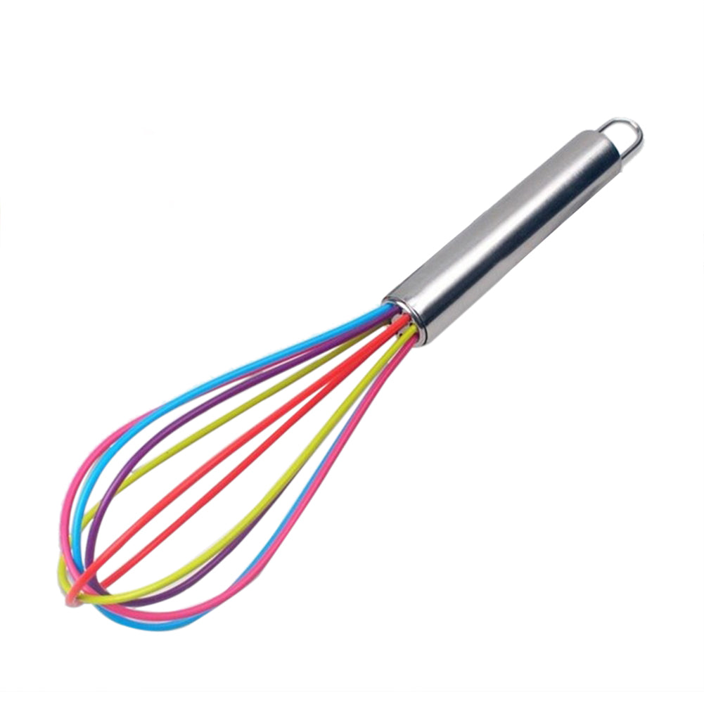 Stainless Steel Handle Silicone Balloon Wire Egg Beater Whisk Mixer Kitchen Tool