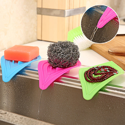 Leaf-Shaped Antiskid Soap Box Holder Simple Sink Sponge Drain Soap Dish Storage