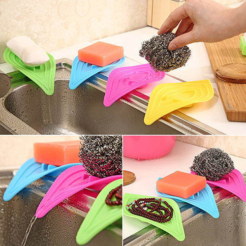 Leaf-Shaped Antiskid Soap Box Holder Simple Sink Sponge Drain Soap Dish Storage
