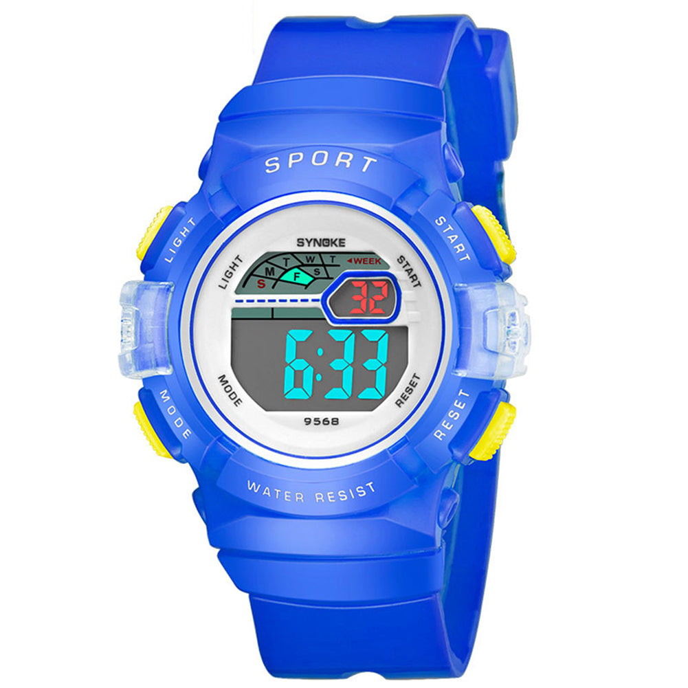 Multifunction Alarm Weekday Stopwatch Kids Sports Digital Luminous Wrist Watch