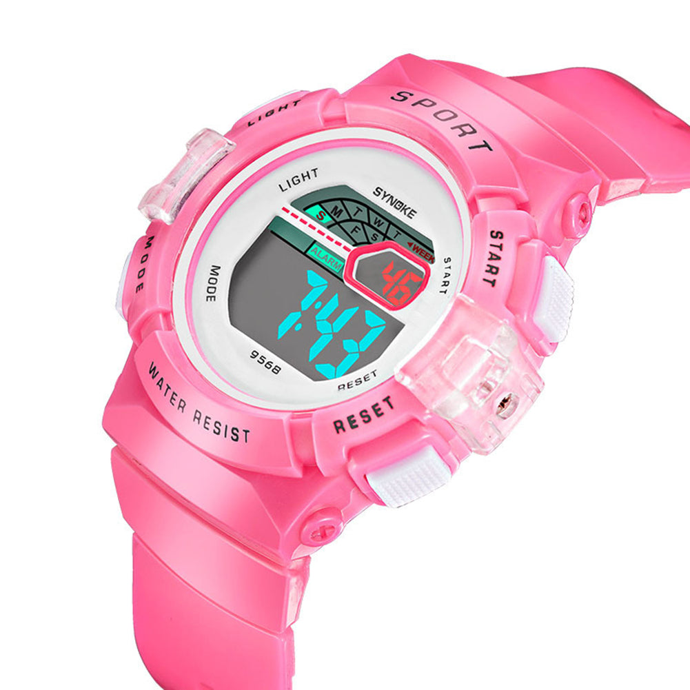 Multifunction Alarm Weekday Stopwatch Kids Sports Digital Luminous Wrist Watch