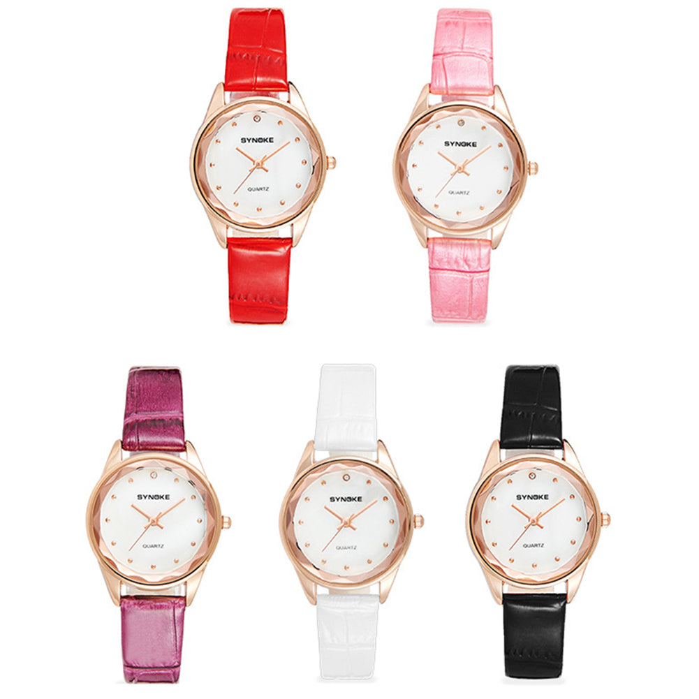 Women Fashion Number Free Quartz Analog Pointer Waterproof Party Wrist Watch