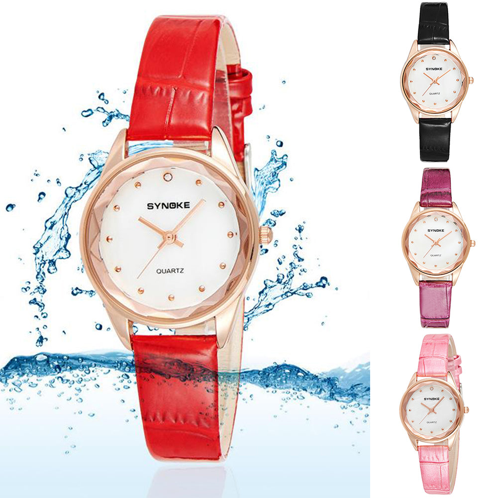 Women Fashion Number Free Quartz Analog Pointer Waterproof Party Wrist Watch
