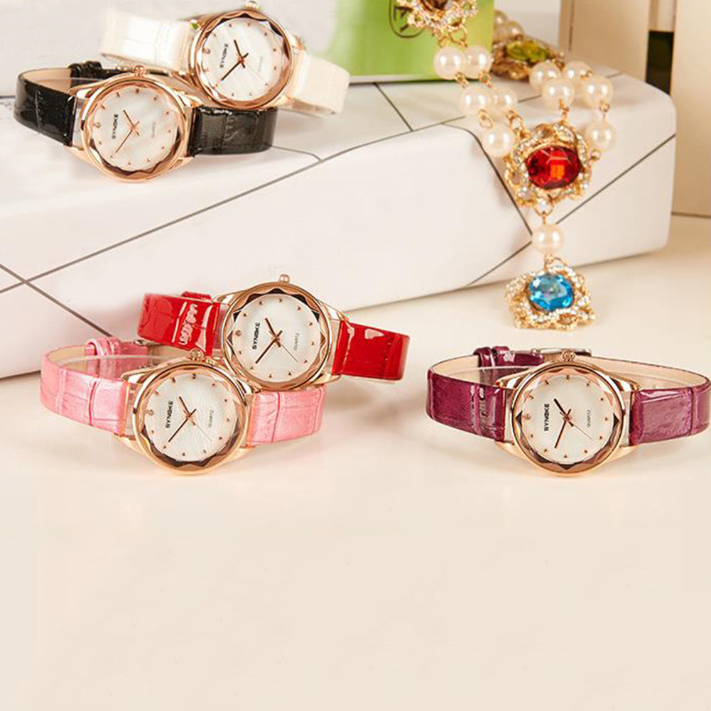Women Fashion Number Free Quartz Analog Pointer Waterproof Party Wrist Watch
