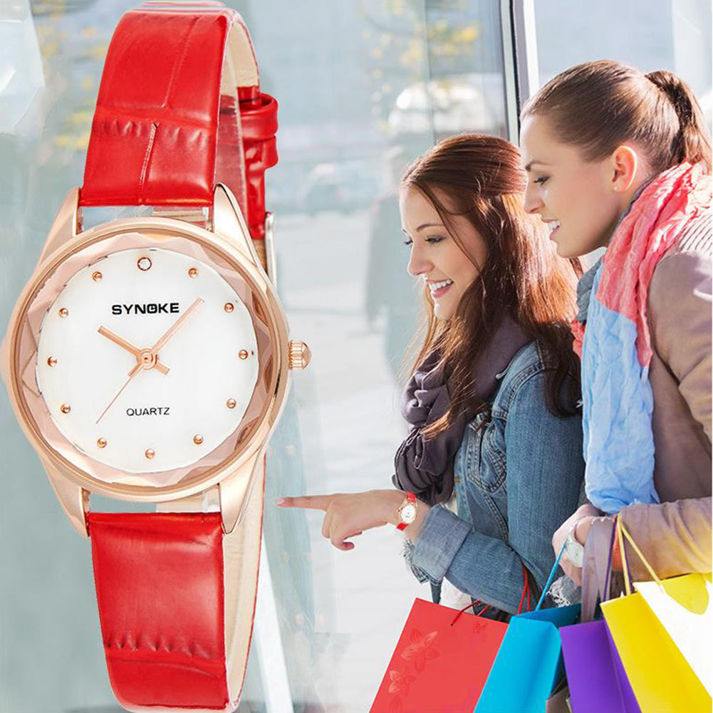 Women Fashion Number Free Quartz Analog Pointer Waterproof Party Wrist Watch