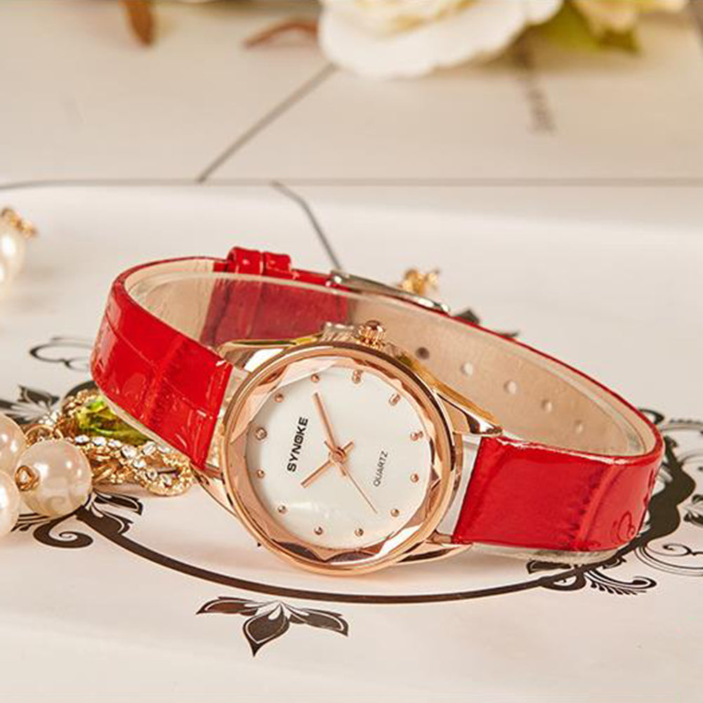 Women Fashion Number Free Quartz Analog Pointer Waterproof Party Wrist Watch