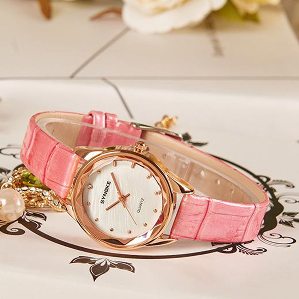Women Fashion Number Free Quartz Analog Pointer Waterproof Party Wrist Watch