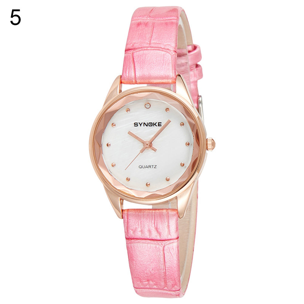 Women Fashion Number Free Quartz Analog Pointer Waterproof Party Wrist Watch