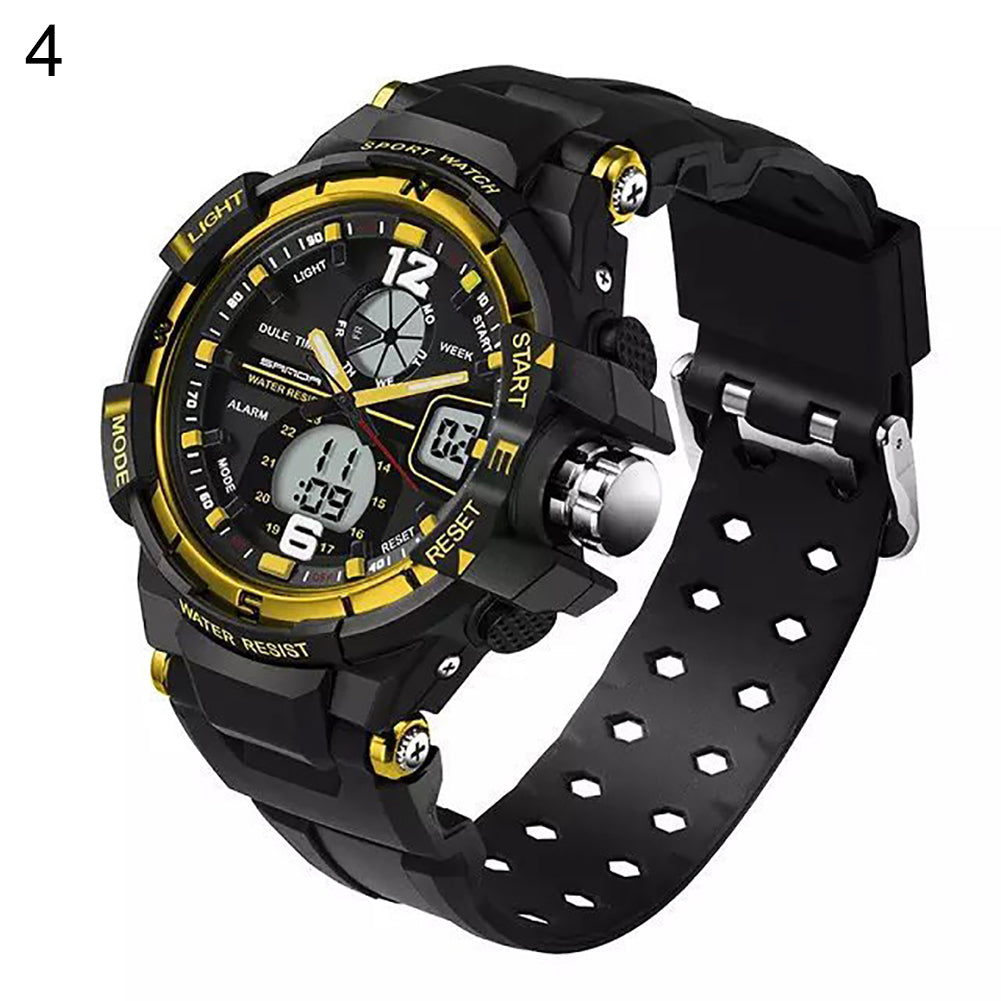 Waterproof Silicone Band LED Luminescent Alarm Sports Electronic Men Wrist Watch