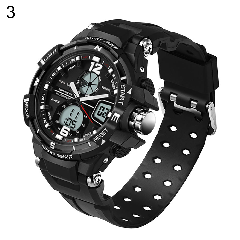 Waterproof Silicone Band LED Luminescent Alarm Sports Electronic Men Wrist Watch