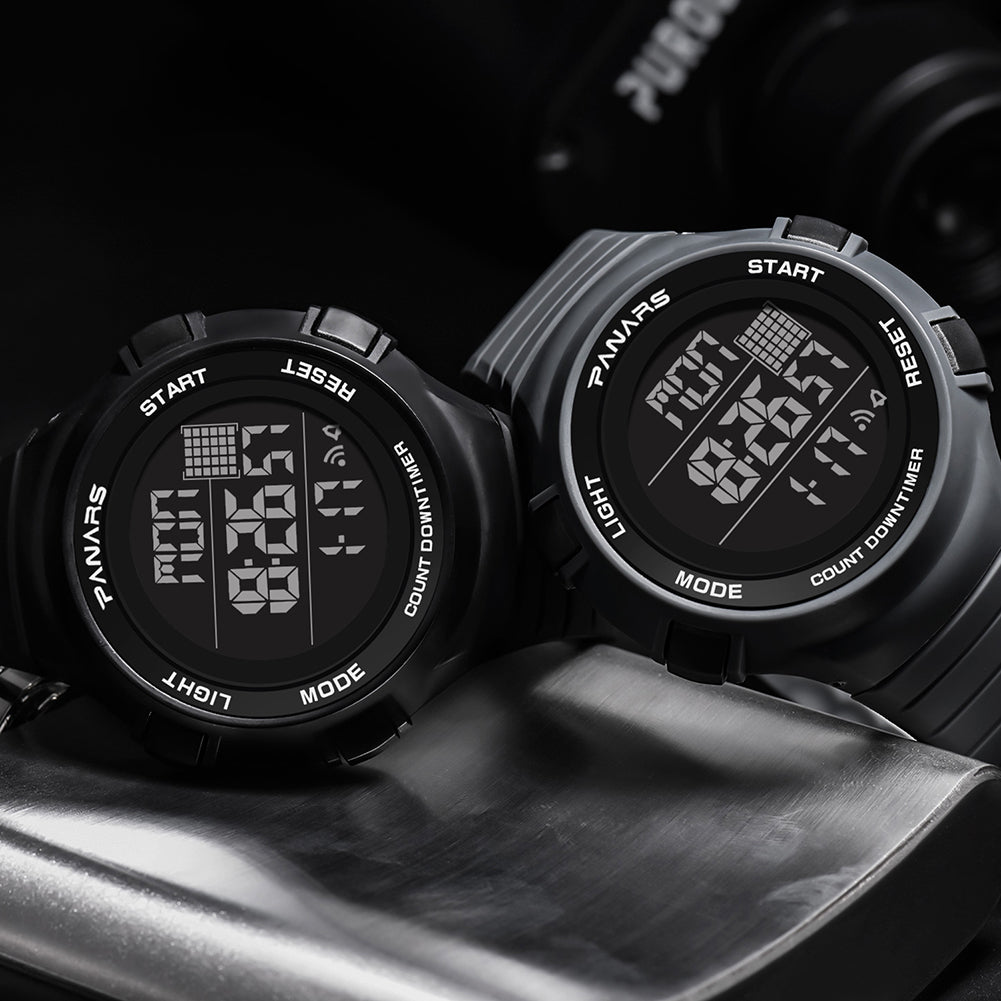 Outdoor Sports Waterproof Backlight Round Dial Alarm Men Digital Wrist Watch