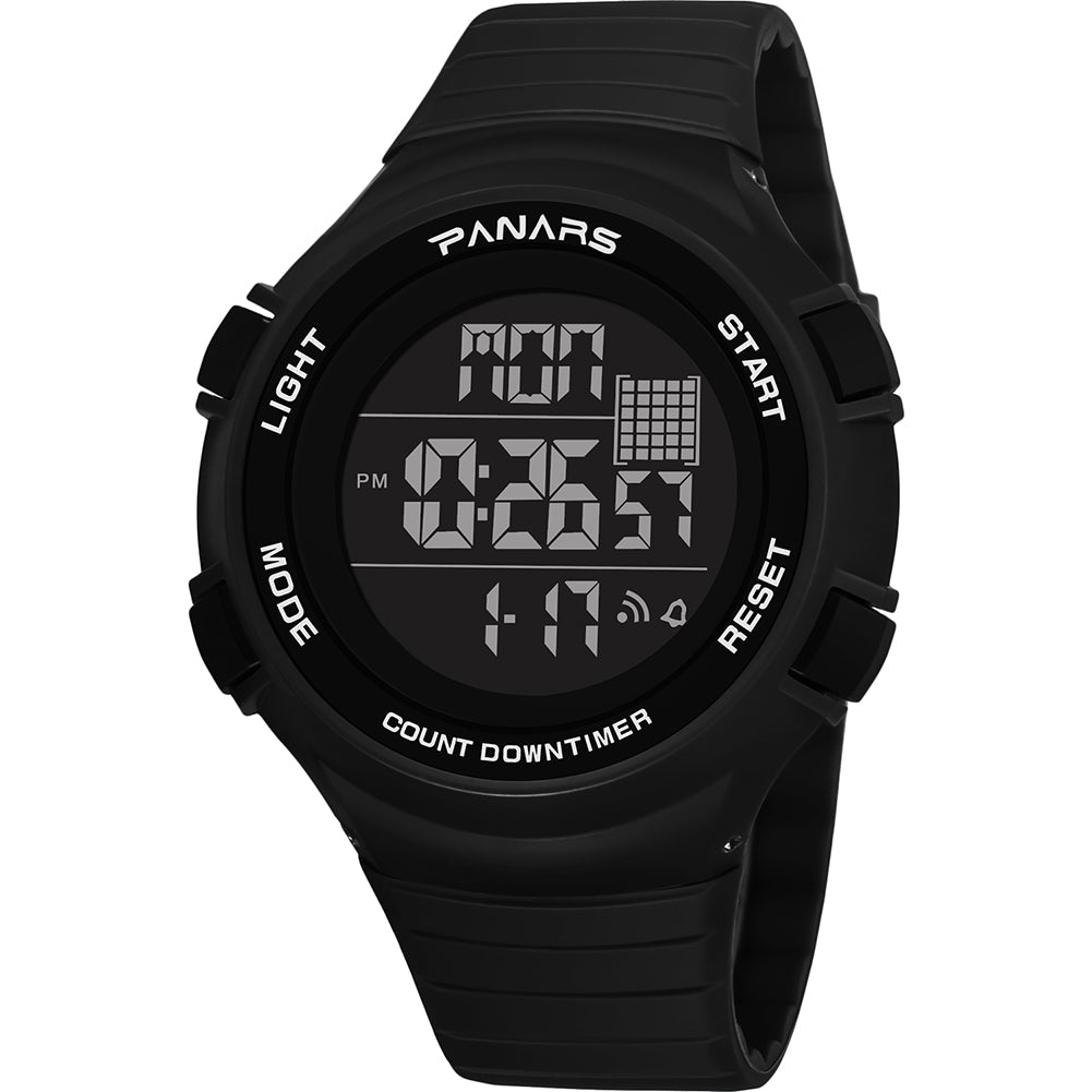 Outdoor Sports Waterproof Backlight Round Dial Alarm Men Digital Wrist Watch