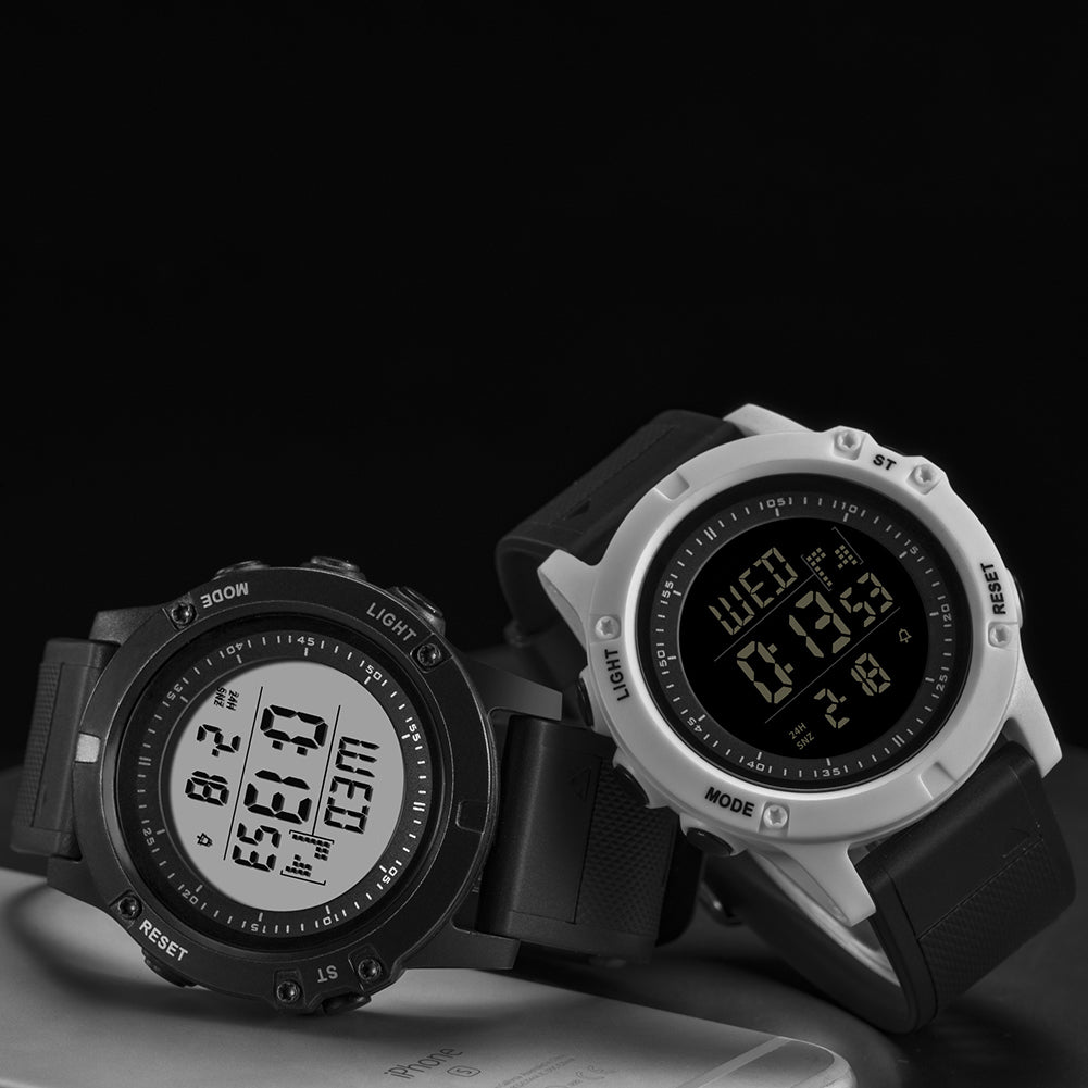 Outdoor Hiking Waterproof Backlight Sports Digital Men Wrist Watch Stopper Alarm