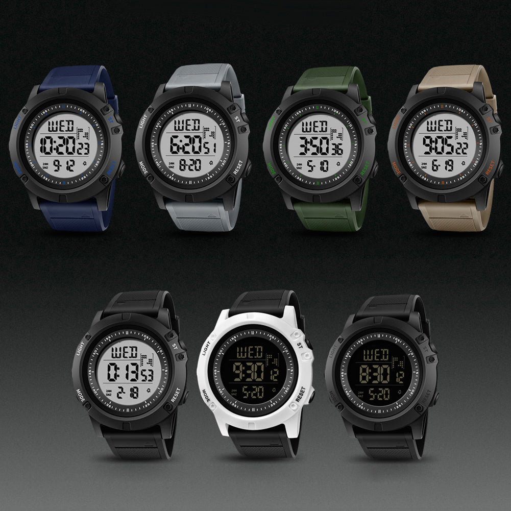 Outdoor Hiking Waterproof Backlight Sports Digital Men Wrist Watch Stopper Alarm